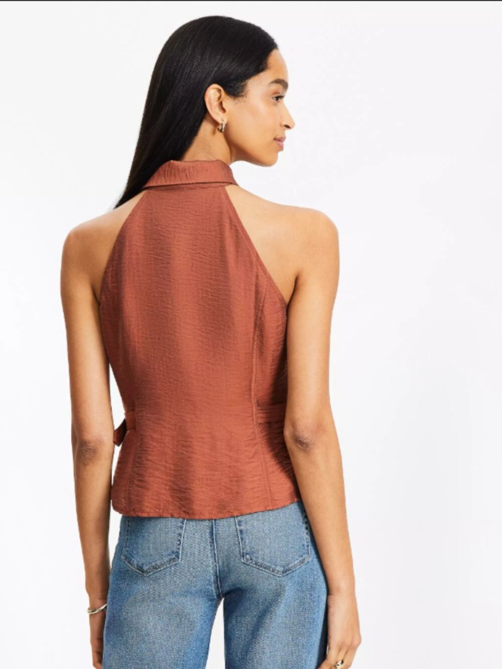 LOFT Belted Cutaway Vest Top size Small NWT - Picture 3 of 10